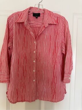 Foxcroft Pink Gingham Button-Down Shirt